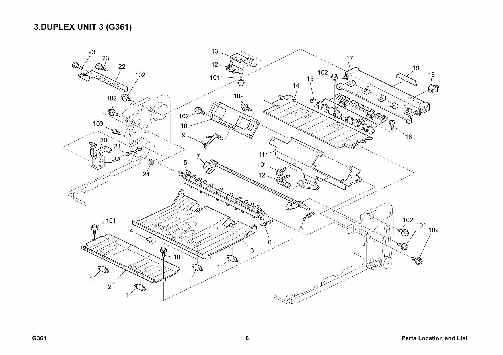 RICOH Options G361 DUPLEX-UNIT-AD450 Parts Catalog PDF download-3